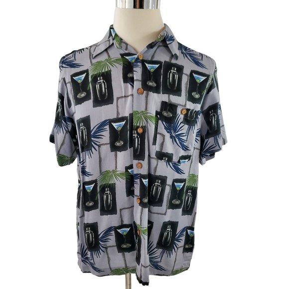 Men's Martini Cocktail Casual Button Up Shirt by Knightsbridge - Picture 1 of 7